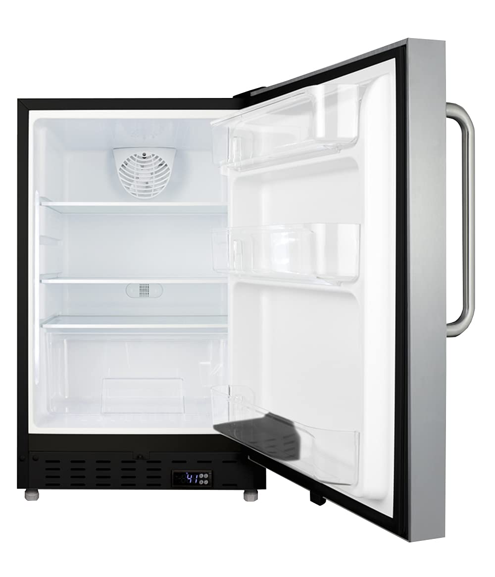 Summit Appliance ALR47BCSS 20" Wide Built-In All-Refrigerator, ADA Compliant, 3.53 cu.ft Capacity, Temperature & Open Door Alarms, Automatic Defrost, Stainless Steel Cabinet, Interior Light on Fridge.com
