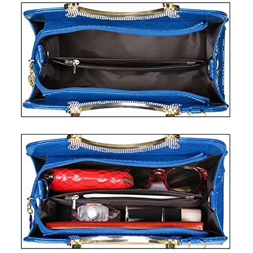 Image of TIBES Shiny Patent Leather Women Purses Satchel Handbags Ladies Fashion Top Handle Handbags Crossbody Shoulder Bags