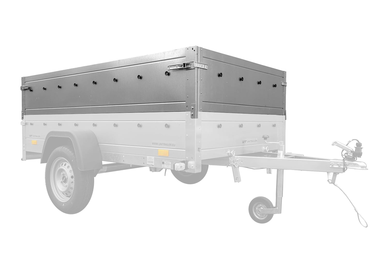 UNITRAILER Robuster Anhänger mit Kippfunktion, 750 kg Zuladung, 2304 x 1256 cm Ladefläche, Bordwände