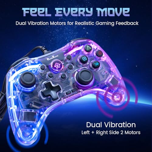 Image of PunnkFunnk Gaming Controller Lite Wireless Bluetooth Gamepad for Android, iOS, PC & Smart TV with Turbo Function, Ergonomic Grip, Rechargeable Battery (X1 Pro Wired)