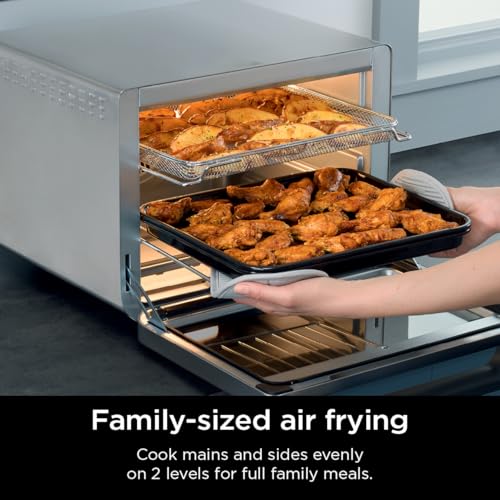 Ninja Air Fryer & Toaster Oven + ProChef Wireless Probe, Prestige Smart XL Air Fryer, Grill, with Probe Bluetooth App Connection, Waterproof, US Only