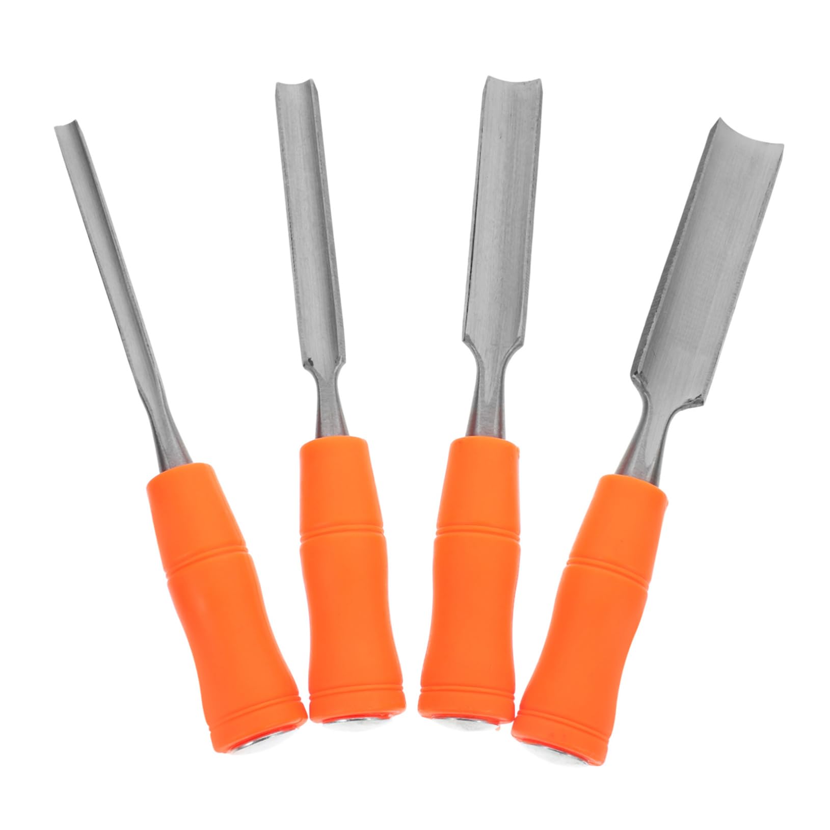 Cincel para Tallar Madera Juego de 4 Piezas de Acero | Juego de Formones para Madera, Espátula Plana Incluida, Agarre Cómodo y Diseño Ergonómico, para Taller de Talla en Madera