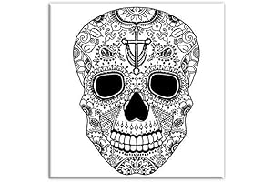 Sugar Skull Pre Marked Canvas - DIY Art, Premium Handmade Canvas for Painting Parties