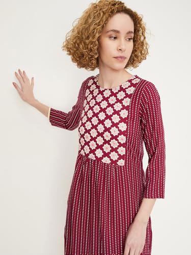 Image of Max Women's Rayon Blend Regular Fit Casual Kurta