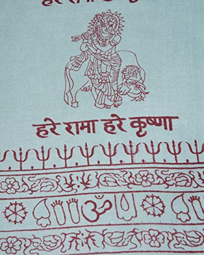 Yoga Scarf Meditation Shawl Large Wrap Hindu Prayer Stole OM Krishna print2