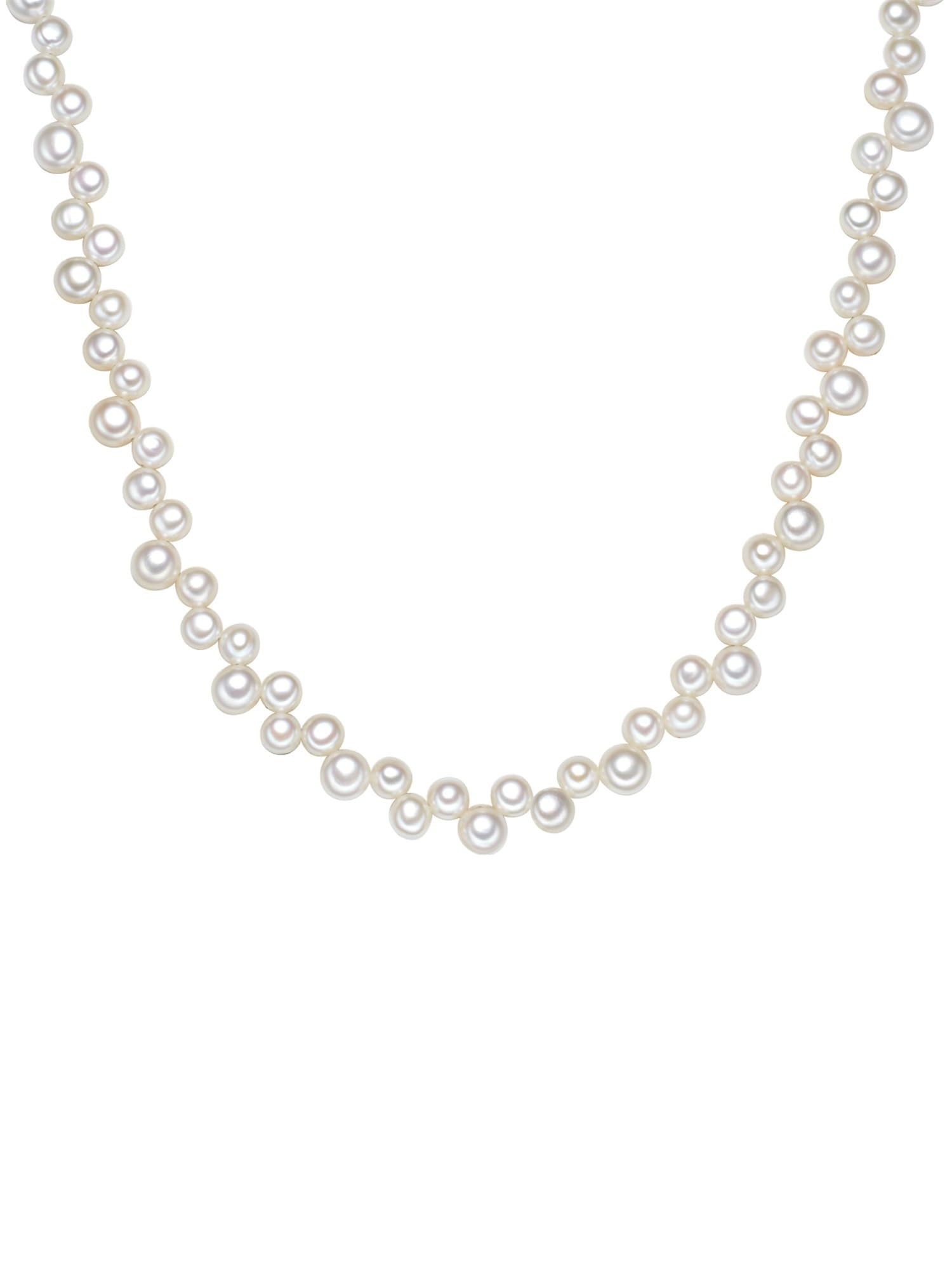 Valero Pearls Damen Kette aus 925/- Sterling Silber rhodiniert mit button Süßwasser-Zuchtperle ca. 6,0-8,0 mm