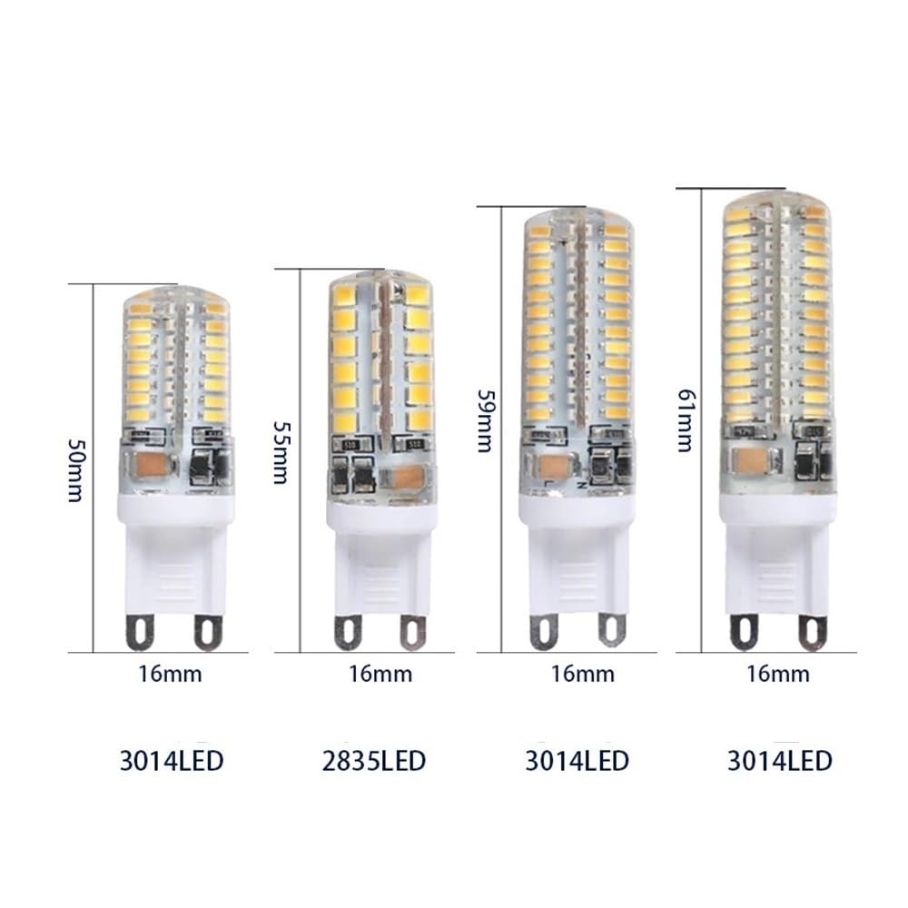 HHF Illuminazione domestica, Confezione da 50, Lampadina LED a Mais 3W/5W/7W AC220V-240V G9 SMD3014 Lampada a LED a 360 gradi(Cold White,7W)