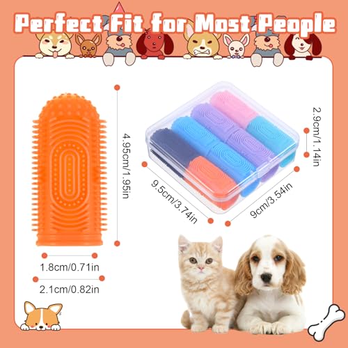 Image of LLOUSSAK 8 Pack Dog Toothbrush Kit, Finger Toothbrush for Dogs, Finger Toothbrushs for Dog Teeth, Dogs Dental Care Tooth Brush Puppy Tooth Brushing