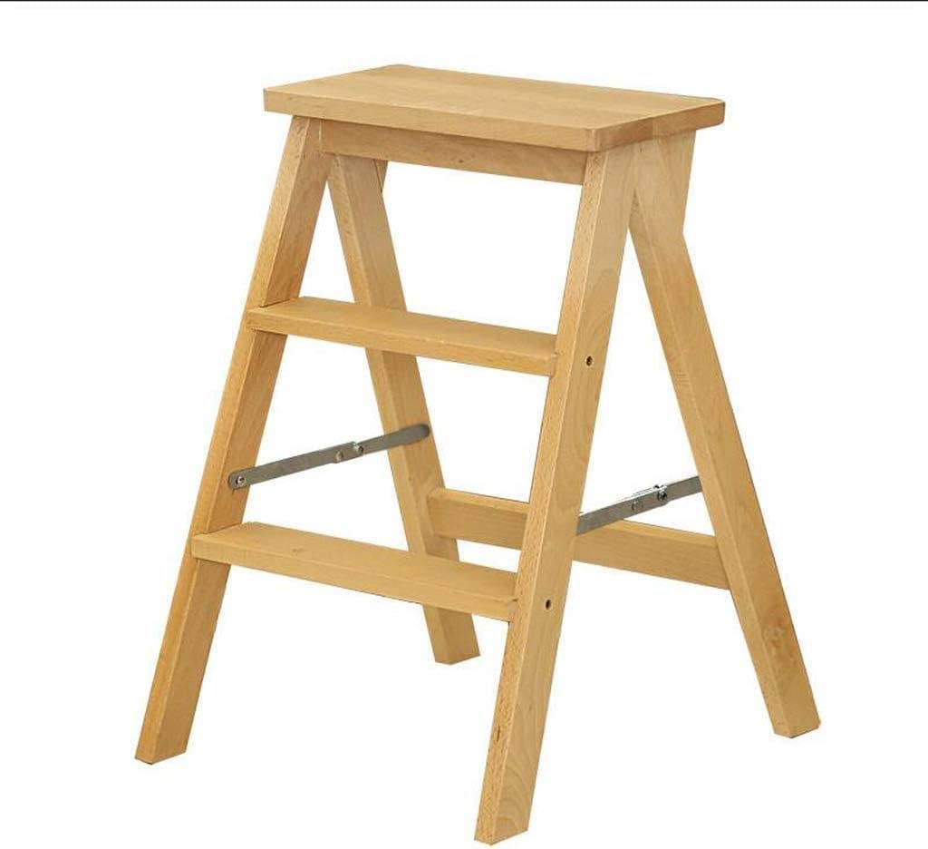 Chaise d'échelle mobile OKUOKA : escabeau pliant d'intérieur et petite échelle jaune