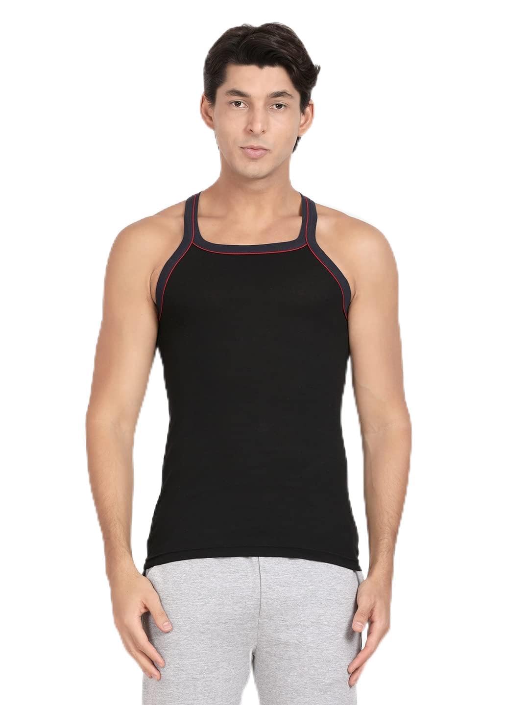 Men's Solid Relaxed Fit Vest (ATV01-01_Black 105 cm)-image-9
