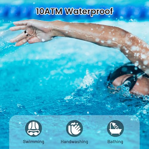 Image of Mirlray Smart Ring for Women & Men, Smart Ring Health Tracker, Blood Oxygen & Heart Rate Monitor, Long Lasting Battery Sleep Ring, Waterproof Fitness Ring (Gold, 7)