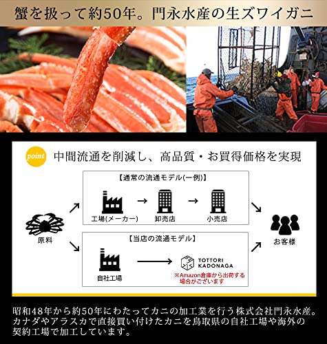 門永水産 カット済みズワイガニ700g(総重量1kg) (生タイプ) の商品画像 3