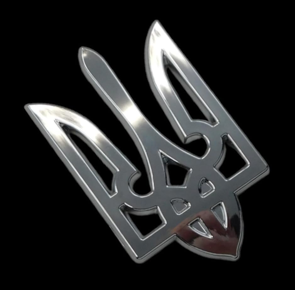 Trident Tryzub 3.5" Ukrainian Ukraine Car Chrome Emblem Decal Sticker X-Large - Image 4