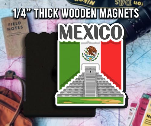 Imán decorativo de madera artesanal para refrigerador miniatura 7