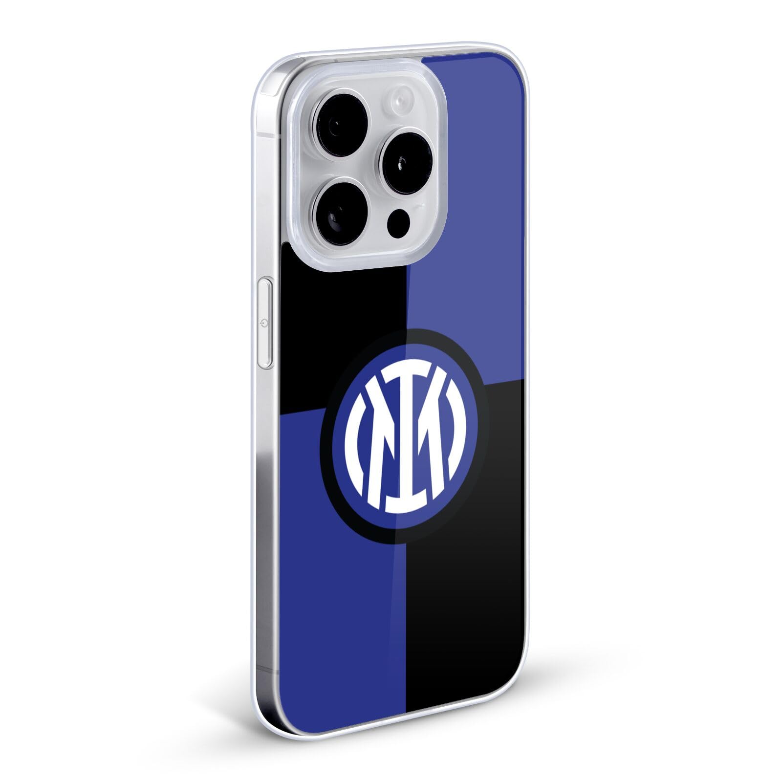 Head Case Designs Licenza Ufficiale Inter Milan Bandiera Distintivo Custodia in Gel [Protezione di Grado Militare] Compatibile con Apple iPhone 16 E Compatibile con MagSafe
