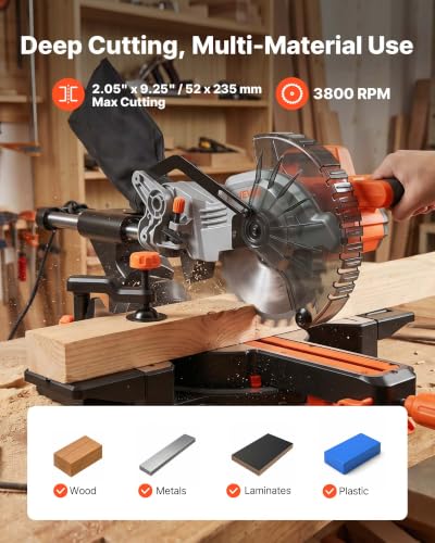 VEVOR 18.5V Cordless Sliding Miter Saw