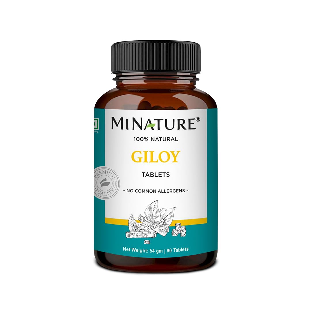 mi nature Giloy Tablets (Tinospora cordifolia)| Plant based Natural Guduchi helps Immune | Overall wellbeing| Non Gmo Gluten Free| 90 Tablets 45 Day supply