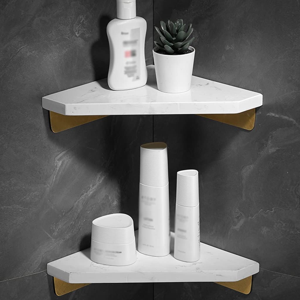 BAHELS Corner Shower Caddy Bathroom Shelf Marble Wall-mounted Light Luxury Bathroom Corner Rack Bathroom Triangle Storage Rack Shower