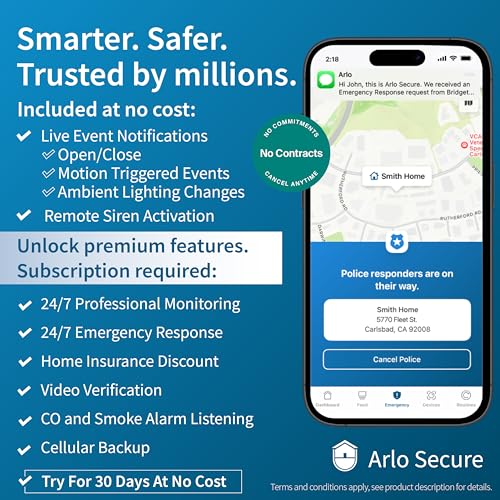 Arlo Home Security System - Alarm System with Wired Keypad Sensor Hub, 5 8-in-1 Sensors & Yard Sign - No Contract Required - DIY Installation - White, SS1501 - Image 6