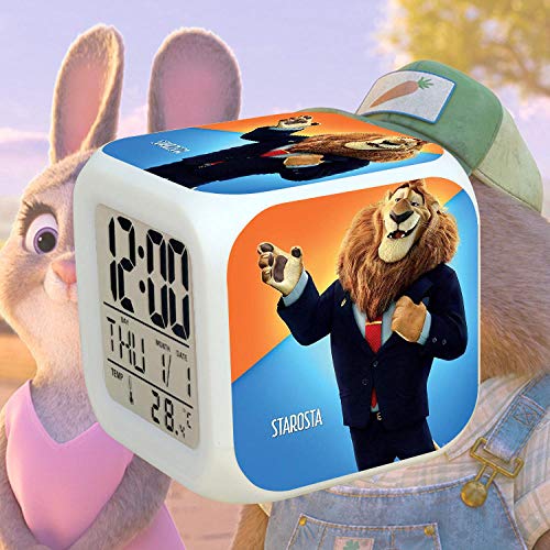 Preisvergleich Produktbild Kinder Nachttisch digitaler Wecker LED buntes Nachtlicht Stimmungswecker quadratische Uhr Berührungsschalter Stumm Reise kleiner Wecker mit USB Ladeanschluss Geschenk für Kinder Q9650