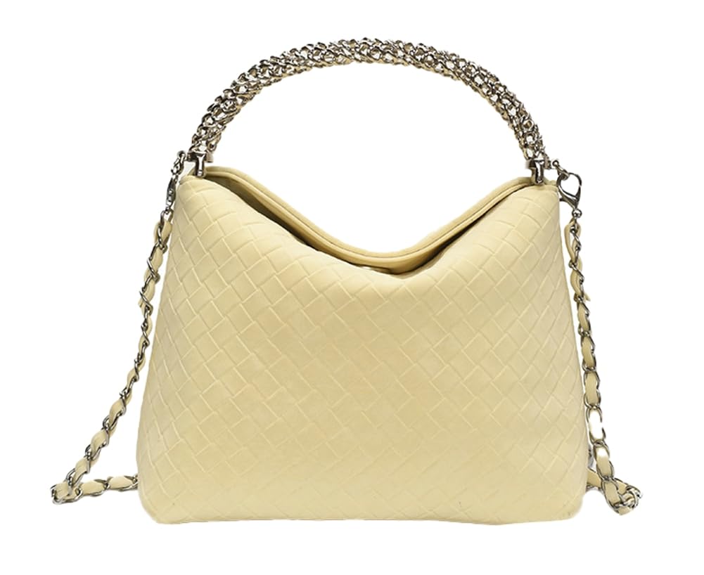 Trendy Woven Top Handle Bag for Women PU Leather Hobo Bags Casual Crossbody Purse Shoulder Satchel Bag Tote Handbag