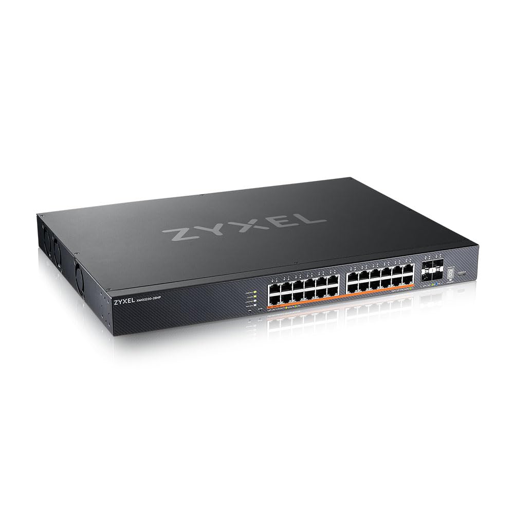 ZYXEL Switch Ethernet 24 Porte | L3 Access | 10G | Poe | XMG2230-28HP | 24x Porte 2.5G PoE RJ-45 + 4x 10G SFP+, Total PoE Budget 700W AC / 1440W DC, Doppia Alimentazione Flessibile