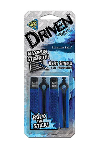 Refresh Your Car! Driven E300904101 Vent Stick, 4 Per Pack, Titanium Rain