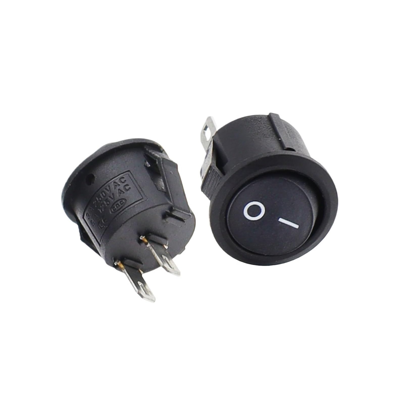 100 Piezas de 2 Pines, Rojo, KCD1, 2 Pines, 15 mm, Interruptor basculante Redondo for Barco, Encendido/Apagado, CC, CA, 3 A/250 V, for Coche