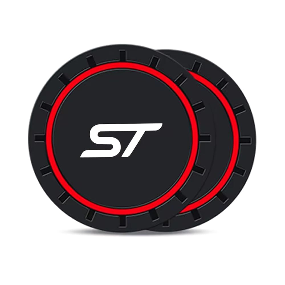 Loujyou E 2 Pcs Silicon Car Coasters Cup Holder Insert Coaster For Ford St Stlin Mk3 Mk4 Focus Kuga Car Interior Accessories,
