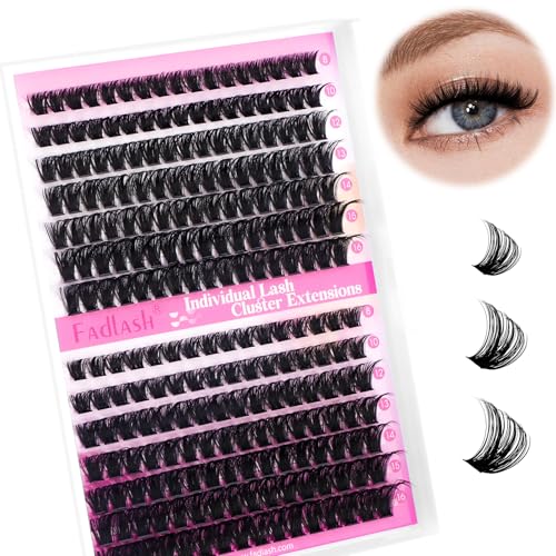 FADLASH 80D+100D 0.07mm D Curl 8-16mm Russian Volume Natural Wispy Cluster Lashes DIY Eyelash Extensions, 80+100D, 80+100P816-07D - Image 3