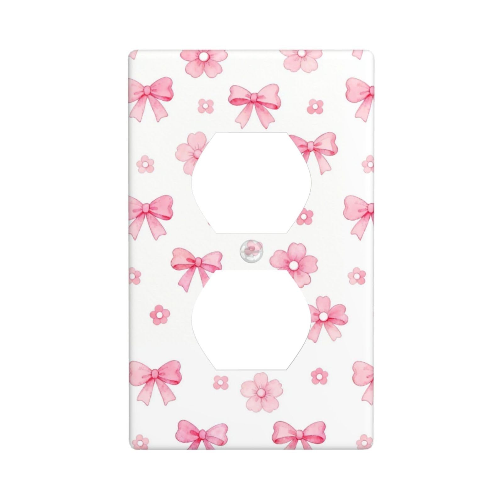 Bow Flower Seamless Unbreakable Polycarbonate Switch Plate-1 Gang Screwless Wall Plate for Home Office