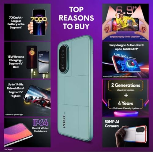 Image of POCO M7 Plus 5G, Aqua Blue (8GB, 128GB)
