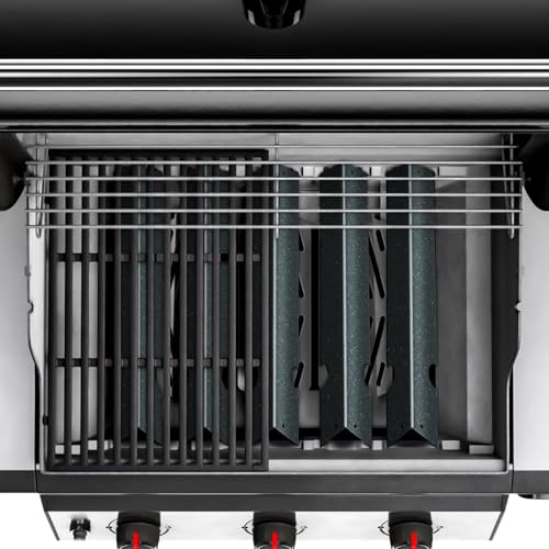 Unicook 66032 Grill Heizplatte, 5 Stück Brennerabdeckung für Weber Genesis II/LX 300 Serie, E310, E315, E335 Gasgrills, Grillersatzteile 43.4cm Aromaschienen Zubehör für Weber 66795