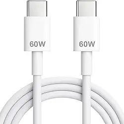 Cabo USB-C para USB-C 60W Turbo1 Metro Carregador Carga Rápida Compatível com Samsung, Motorola, Xiaomi, LG, iPhone, iPads, Tablets e Notebooks, Cabo Reforçado