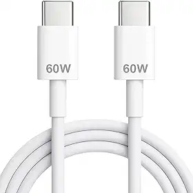 Cabo USB-C para USB-C 60W Turbo1 Metro Carregador Carga Rápida Compatível com Samsung, Motorola, Xiaomi, LG, iPhone, iPads, Tablets e Notebooks, Cabo Reforçado