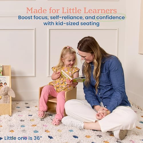 Image of ECR4Kids Bentwood Multipurpose Toddler Cube Chair, Montessori Furniture, Natural