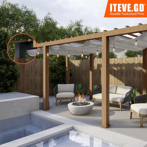 Image of Pergola DIY Bracket Kits,2-Way L Shaped Corner Brackets for 4 inchx4 inch(Actual:3.5 inchx3.5 inch) Indoor Wood Beam,White Metal Gazebo Brackets for Outdoor Pergola,Proch,Log Cabin W /Hardware(4Pack)