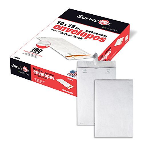 Quality Park QUAR1660 Survivor 10 x 15 Tyvek Catalog Mailer with Self Sealing Closure, 14 lb Puncture, Tear and Moisture…