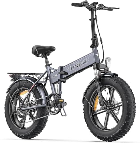 ENGWE EP-2 PRO Folding Electric Bicycle for Adults, 750W 20 ENGWE EP-2 PRO Folding Electric Bicycle for Adults, 750W 20″ 4.0 Fat Tire Dirt Bike with Detachable Battery 48V 13AH Up to 28MPH 75Miles, 7-Speed All Terrain Ebike for Mountain Beach Snow
