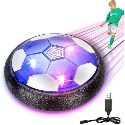 Moocuca Air Power Fußball, Hover Fussball mit Led Licht für Indoor Outdoor, Wiederaufladbar Schwebender Fussball Spielzeug für Kinder Jungen Mädchen, Kinderspielzeug Schwebe Ball Ballspiele Cover