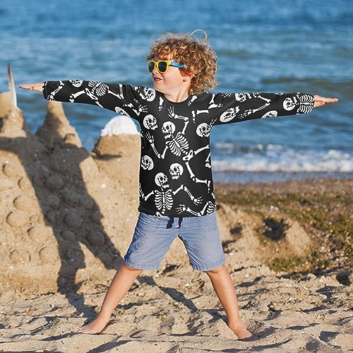 Image of CaTaKu Boys Swim Shirt Toddler Rash Guard Long Sleeve Swimsuit for Boys Girls UPF 50+ 3-12T