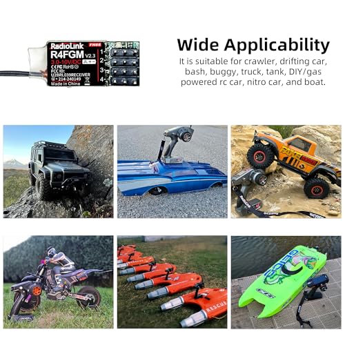 Radiolink R4FGM V2.3 4-Channel Tiny RC Gyro Receiver, 3-10V Servo Support