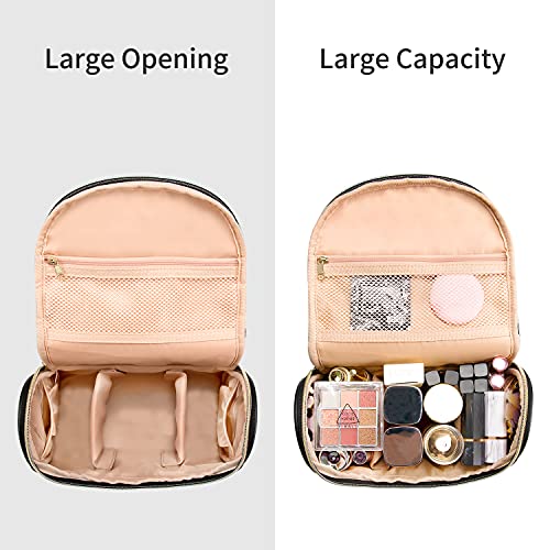 Travel Makeup Bag, Ethereal Cosmetic Bag for Women Large Capacity Makeup Organizer Bag Vegan Leather Makeup Brushes Bag Waterproof Toiletry Bag for Women