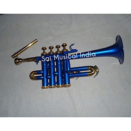 Sai Musical India BB Low Pitch latón instrumento Musical 4 Válvula Piccolo trunmpet latón para intermedio alumno con funda rígida acolchada