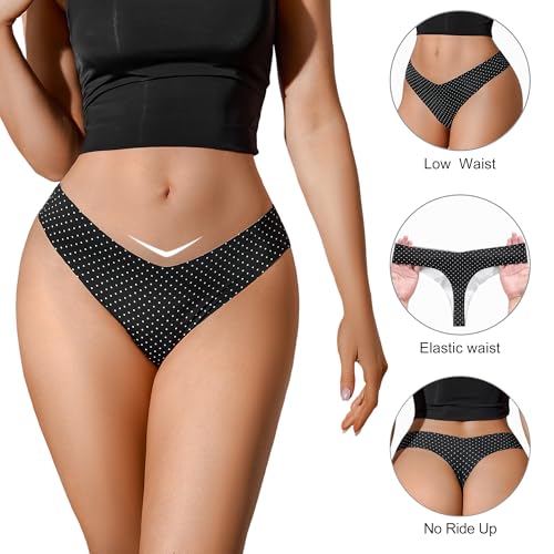 Image of DEANGELMON Seamless Thongs for Women No Show Thong Underwear Women Comfortable Multiple Pack