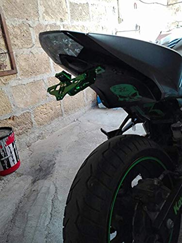 Fender Eliminator Support de plaque d'immatriculation pour Z650 Z750 Z800 Z900 Z1000 Z1000SX Z300 Z250 GSXR 600 750 1000 S1000RR S1000R S1000XR F650GS F700GS F800GS (Vert)