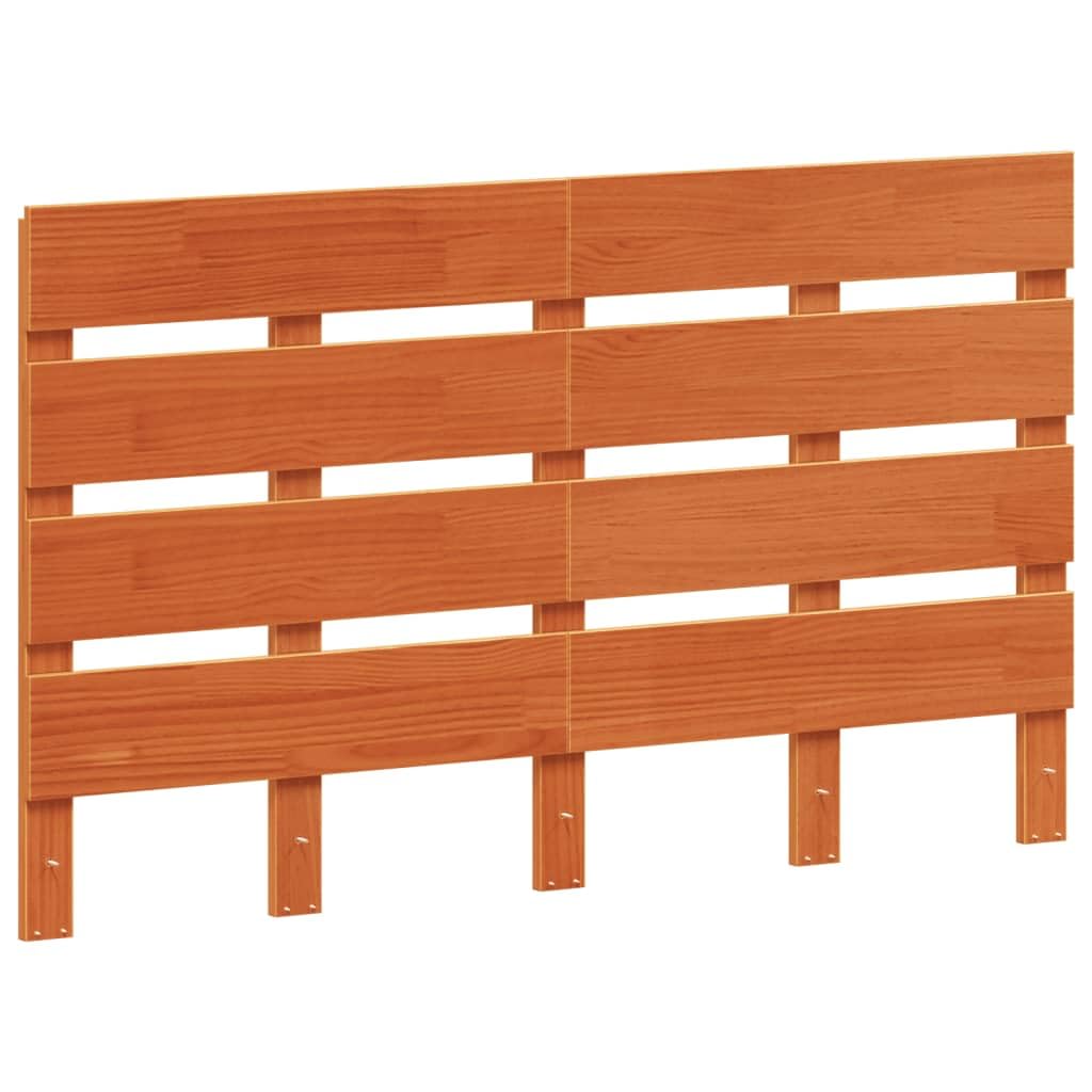 vidaXL Cabecero de Cama Madera Maciza de Pino marrón Cera 135 cm