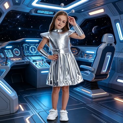 Disfraz de alienígena casa colorida para niñas set 4 piezas miniatura 6