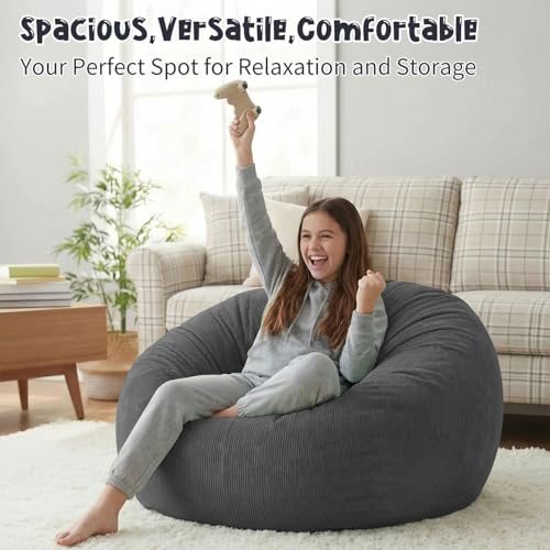 Nobildonna Sitzsackstuhl für Kinder und Erwachsene, nur Bezug (Keine Füllung) für Sofa-Stofftiere, 110 x 89 cm