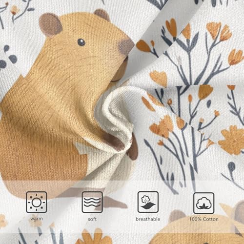 Wusikd Cute Capybaras Boys' Underwear Cotton Flower Boys Briefs Soft Toddler Underwear 2T3